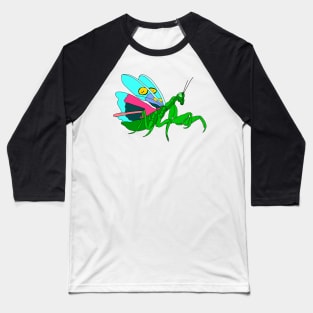 Colorful Praying Mantis Digital Art Baseball T-Shirt